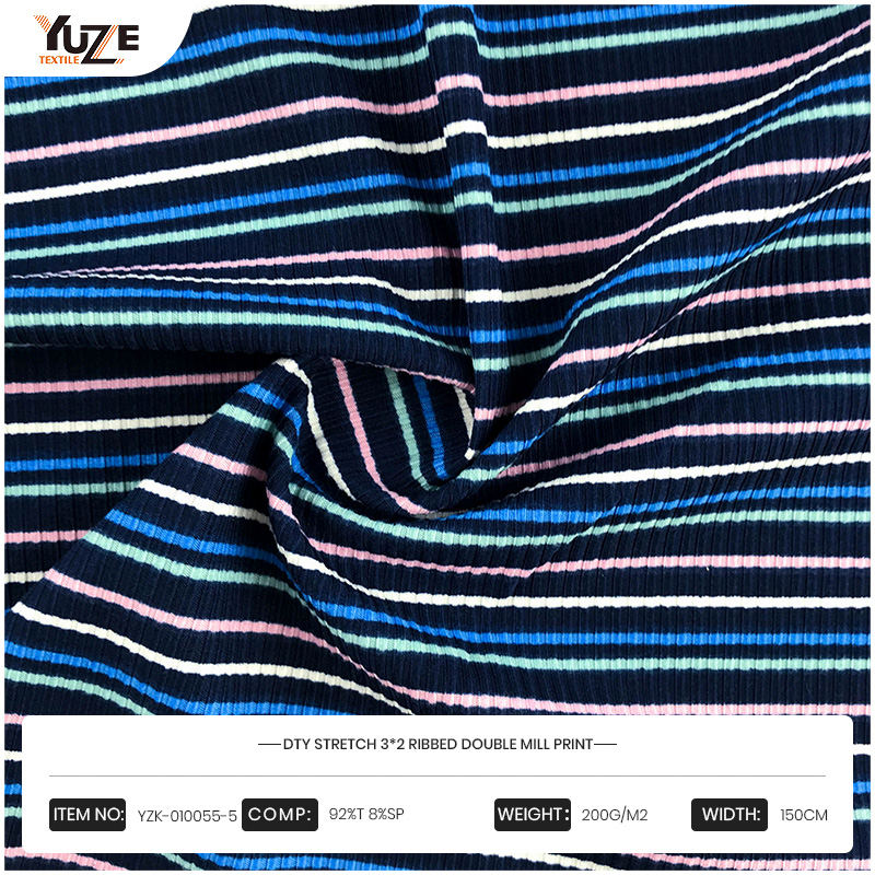 YZK-010055-5 DTY 3*2 RIB 2 RIB 2-Taobh Priontáil