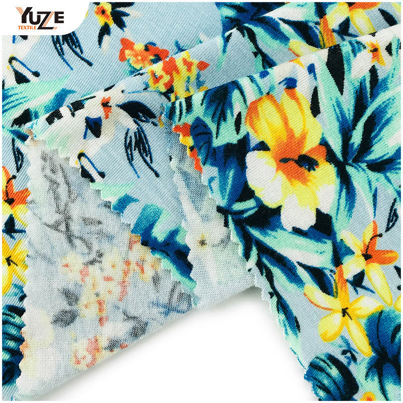 YZGTP-ES1018 Priontáil Spandex Jersey Rayon