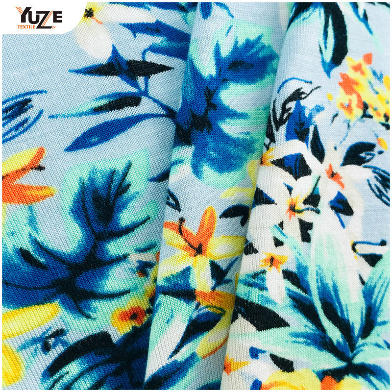 YZGTP-ES1018 Priontáil Spandex Jersey Rayon