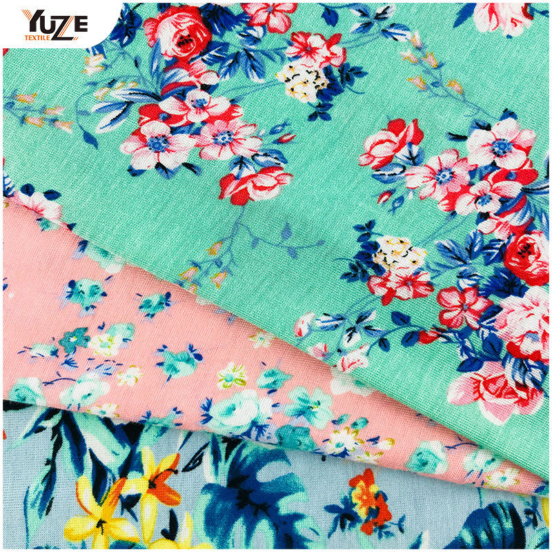 YZGTP-ES1018 Priontáil Spandex Jersey Rayon