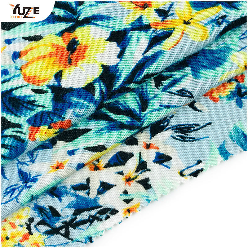 YZGTP-ES1018 Priontáil Spandex Jersey Rayon