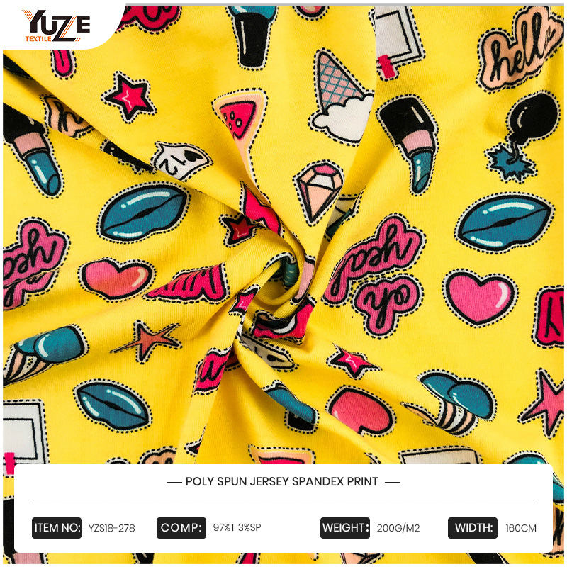 YZS18-278 POLY SPUN Jersey Spandex Print