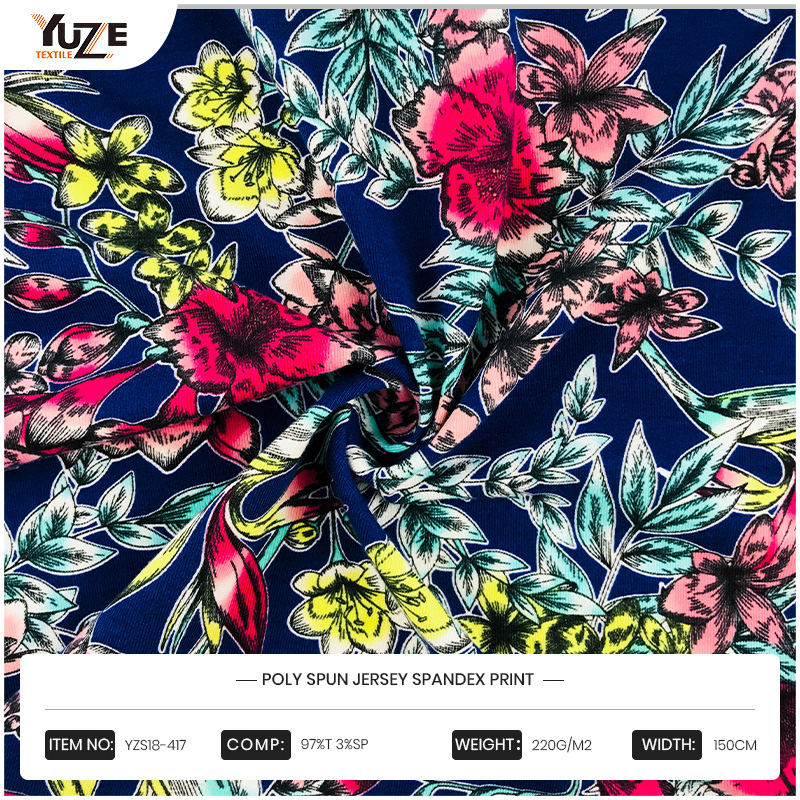 YZS18-417 POLY SPUN Jersey Spandex Print