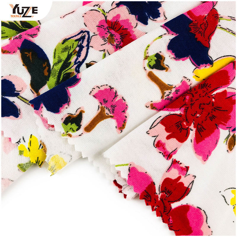 YZS18-455 POLY SPUN Jersey Spandex Print