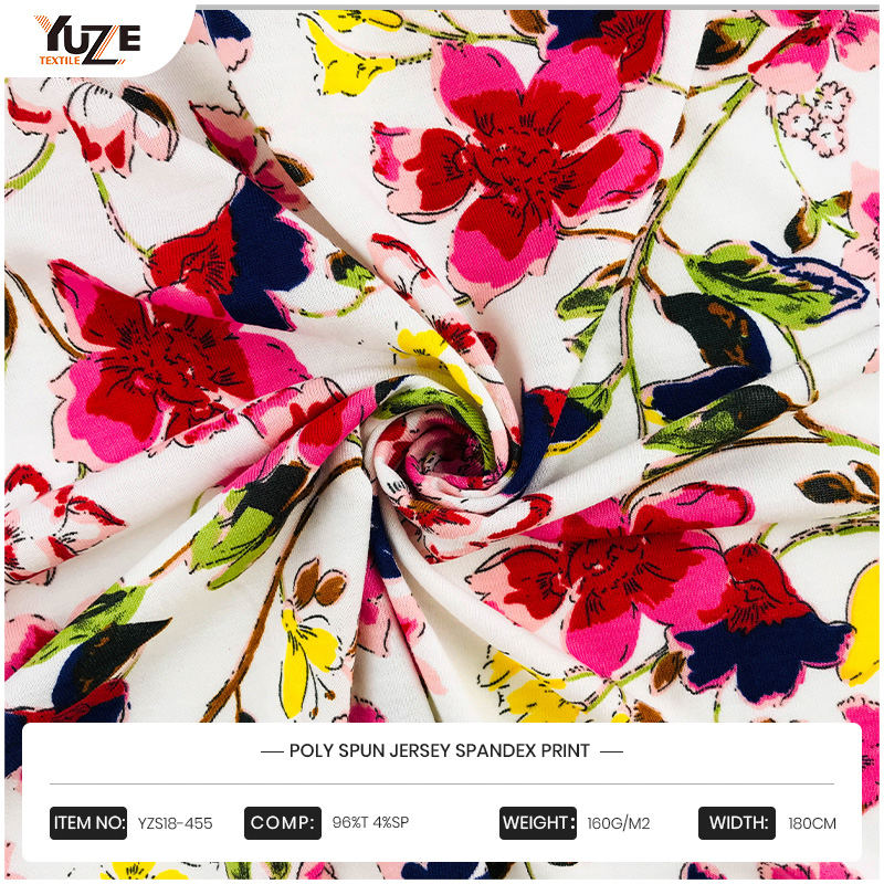 YZS18-455 POLY SPUN Jersey Spandex Print