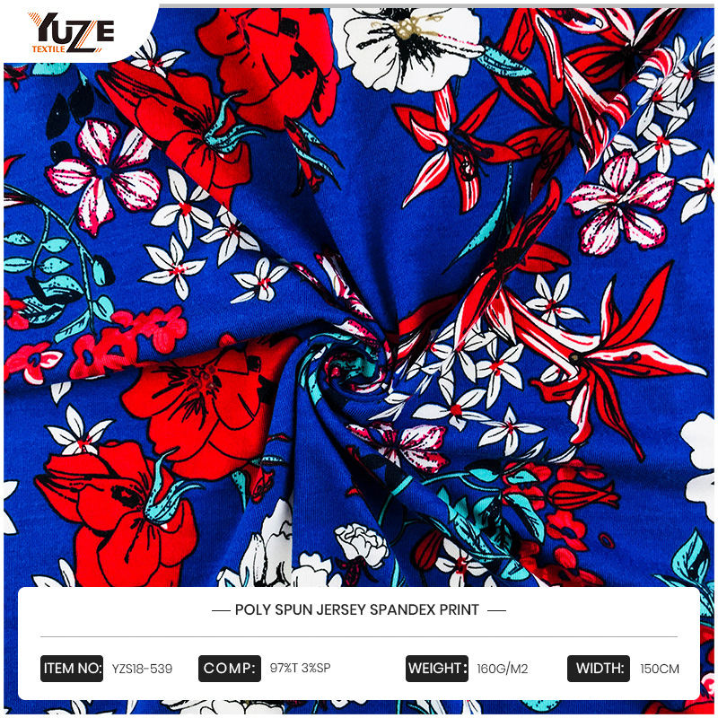 YZS18-539 POLY SPUN Jersey Spandex Print
