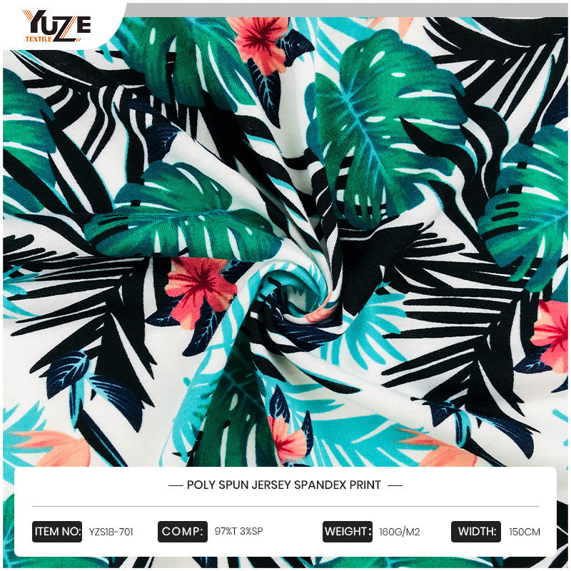 YZS18-701 POLY SPUN Jersey Spandex Print