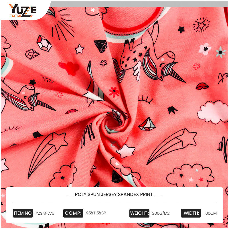 YZS18-775 POLY SPUN Jersey Spandex Print