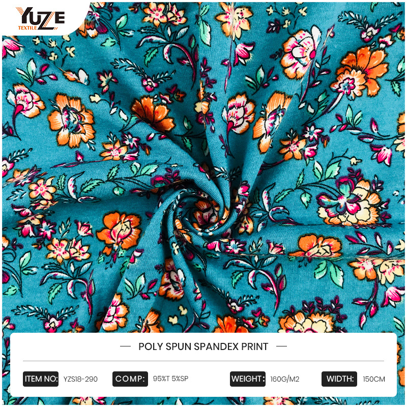 YZS18-290 POLU SPUN SPANDEX PRINT