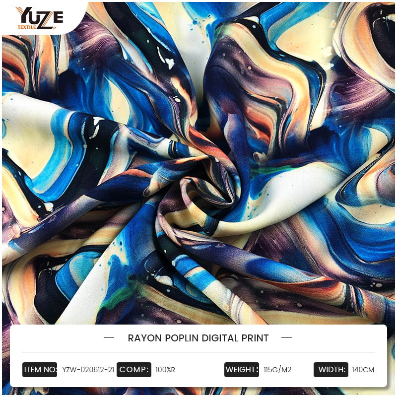 YZW-020612-21 RAYON Poplin Print Digiteach