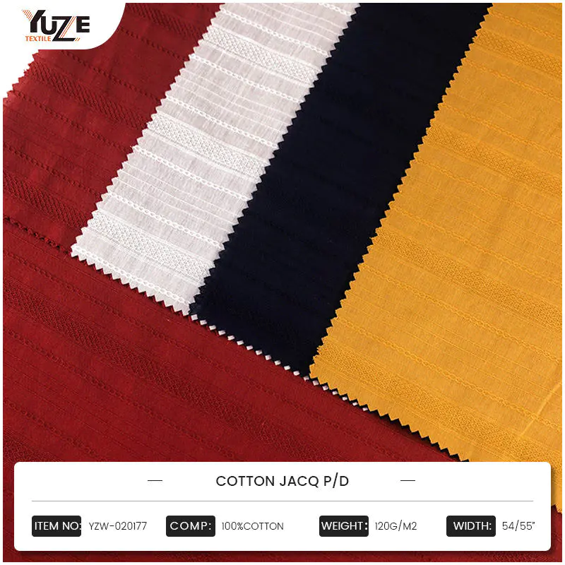 YZW-020177 Cotton Jacq PD Teicneolaíocht Jacquard: Comhleá Foirfe Fíodóireachta agus Ealaíne